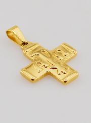 Pendentif Croix Chrisme Or - Pax, Alpha & Omega