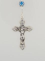 Chapelet Vierge Miraculeuse & Croix Baroque - Bleu