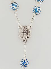 Chapelet Vierge Miraculeuse & Croix Baroque - Bleu