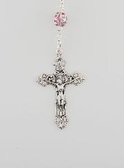 Chapelet en Perles Roses - Miraculeuse et Croix Baroque