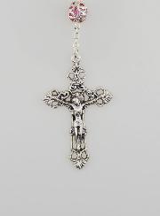 Chapelet Vierge Miraculeuse & Croix Baroque - Rose