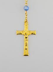 Chapelet en Cristal Bleu &  Médaille Miraculeuse