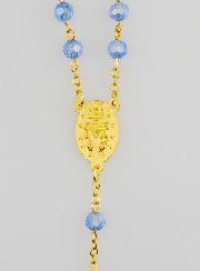 Chapelet en Cristal Bleu &  Médaille Miraculeuse