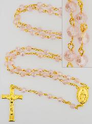 Chapelet en Cristal Rose &  Médaille Miraculeuse