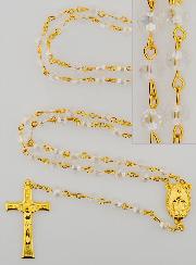 Chapelet en Cristal Blanc &  Médaille Miraculeuse