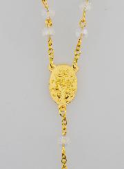 Chapelet en Cristal Blanc &  Médaille Miraculeuse