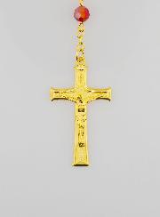 Chapelet en Cristal Rouge &  Médaille Miraculeuse