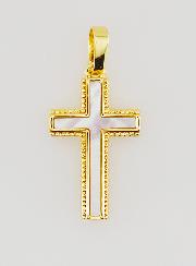 Pendentif Croix en Nacre et Laiton Doré