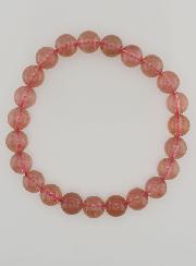 Bracelet en Pierre de Quartz Fraise Hematoïde - 8 mm