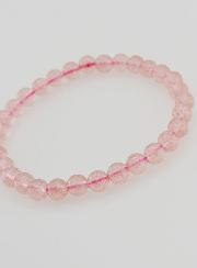 Bracelet en Pierre de Quartz Fraise Hematoïde - 6 mm