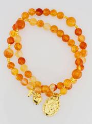 Chapelet Médaille Miraculeuse en Cornaline