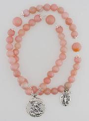 Chapelet Médaille Miraculeuse & St Michel en Opale Rose