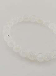 Bracelet en Pierre de Lune Blanche Péristérite AAA