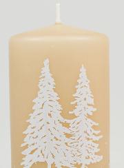 Bougie de Noël Sapins Enneigés - Cappuccino