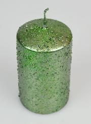 Bougie de Noël à Paillettes - Vert Sapin