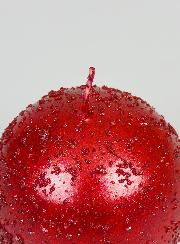 Bougie Boule de Noël à Paillettes 8cm - Rubis