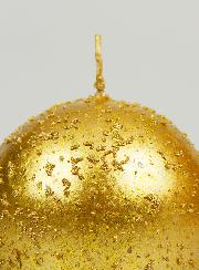 Bougie de Noël Boule à Paillettes 8cm - Or Antique