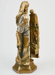 Statue Religieuse Triptyque Vierge à l'Enfant en Bronze - 20cm