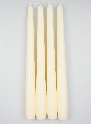 Lot de 4 Bougies Flambeau Ivoire - 25cm