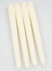 Lot de 4 Bougies Flambeau Ivoire - 25cm