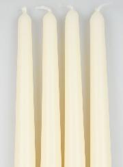Lot de 4 Bougies Flambeau Ivoire - 25cm