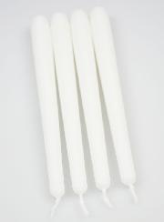 Lot de 4 Bougies Flambeaux 25 cm - Blanc