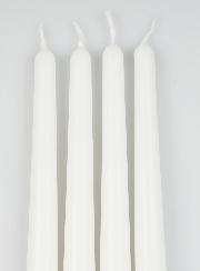 Lot de 4 Bougies Flambeaux 25 cm - Blanc
