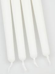 Lot de 4 Bougies Flambeaux 25 cm - Blanc
