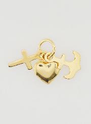 Pendentif Or 9cts Ancre, Coeur & Croix - 10mm