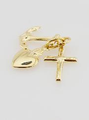 Pendentif Or Ancre, Coeur & Croix 15mm