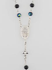 Chapelet Médaille Miraculeuse et Perles Chromées - Noir
