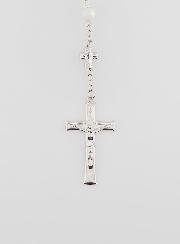 Chapelet Médaille Miraculeuse Perles Chromées - Blanc