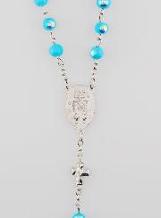 Chapelet Médaille Miraculeuse Perles Chromées - Turquoise