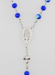 Chapelet Médaille Miraculeuse & Perles Chromées - Bleu Nuit
