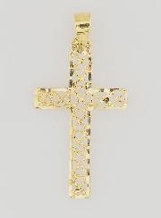 Pendentif Croix Ajourée en Or 9ct - 25mm