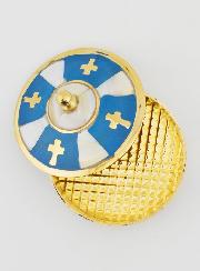 Boîte à Chapelet Artisanale Laiton & Nacre - Bleu