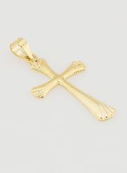 Pendentif Croix Striée 22mm - Or 9ct