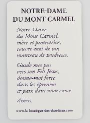 Carte de Prière Notre Dame du Mont Carmel