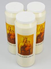 Lot de 3 Bougies de Neuvaine Notre Dame du Mont Carmel