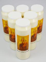 Lot de 6 Bougies de Neuvaine Notre Dame du Mont Carmel