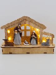 Crèche de Noël Lumineuse Nativité 20cm