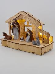 Crèche de Noël Lumineuse Nativité 20cm