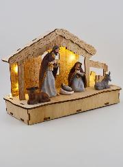 Crèche de Noël Lumineuse Nativité 20cm