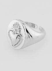 Chevalière Ex Voto en Laiton Argenté Réglable