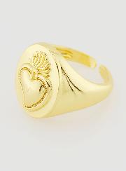 Chevalière Ex Voto en Laiton Doré Réglable