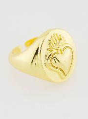 Chevalière Ex Voto en Laiton Doré Réglable