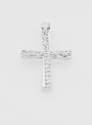 Pendentif Croix Argent & Diamants - 20mm