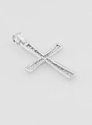 Pendentif Croix Argent & Diamants - 20mm