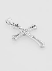 Pendentif Croix Ajourée Agent & Zircons - 20mm