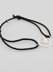 Bracelet Argent et Corde Noire - Esprit Saint
